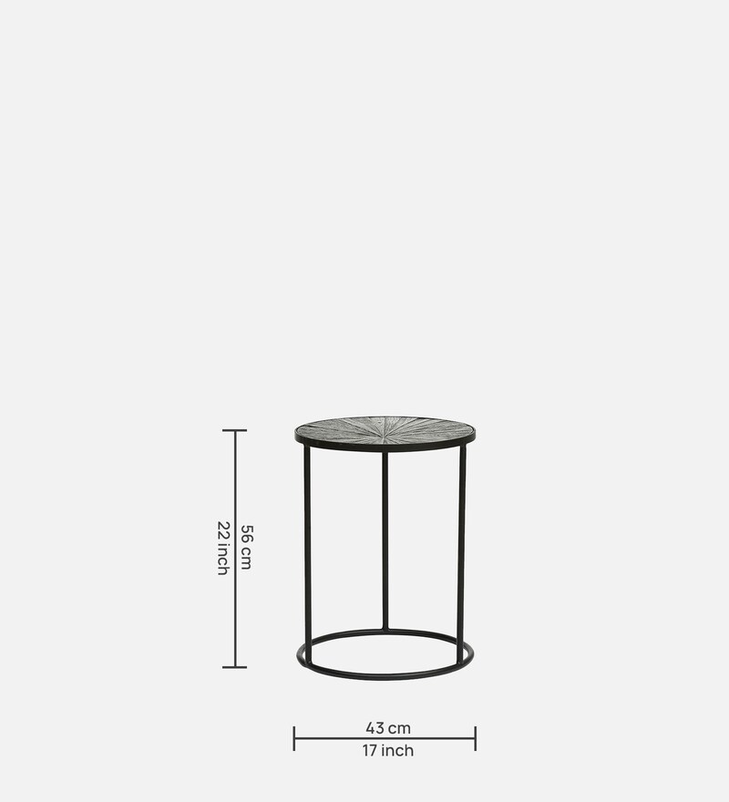 Buy Galison Metal End Table In Black Colour By Bohemiana Online