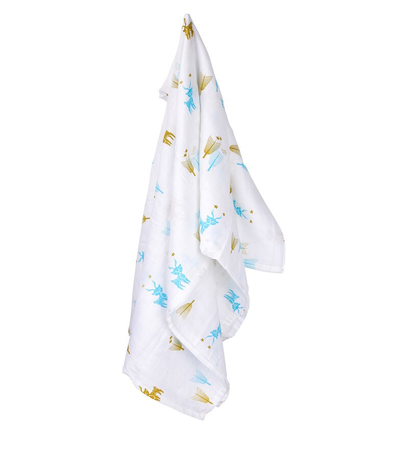 Buy Winter Deer Swaddle Wrap in Multicolour by Polka Tots Online