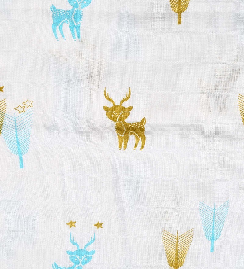 Buy Winter Deer Swaddle Wrap in Multicolour by Polka Tots Online