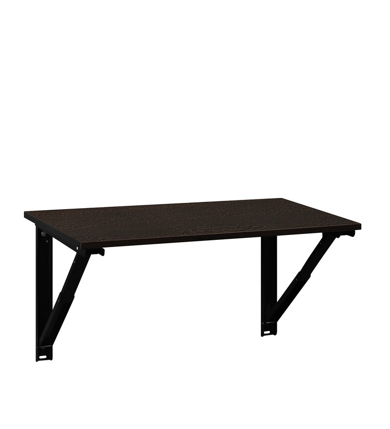 Buy Wizard Wall Mounted Foldable Study Table in Wenge Colour by Delite kom Online Wall Mounted