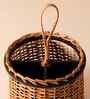 Brown Rustic Charm Wicker & Wood Handcrafted Cutlery Holder