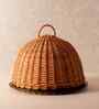 Brown Rustic Charm Serving Platter With Lid Handcrafted From Willow Wicker And Wood