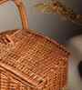 Wicker Basket for Lunch | Wicker Picnic Basket With Top Handle | Wicker Morden Picnic Basket, Brown Rectangular Basket (M)