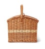 Wicker Basket for Lunch | Wicker Picnic Basket With Top Handle | Wicker Morden Picnic Basket, Brown Rectangular Basket (M)
