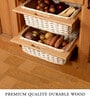 Wicker Basket For Modular Kitchen | Wicker Basket | Onion Baskets For Storage With Channel | Pullout Basket For Modular Kitchen (22.5 W x 20 L x 6 H)