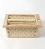 Wicker Basket For Modular Kitchen | Wicker Basket For Storage With Partition & Channel | Pullout Basket For Modular Kitchen (22.5 W x 20 L x 8 H)