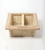 Wicker Basket For Modular Kitchen | Wicker Basket For Storage With Partition & Channel | Pullout Basket For Modular Kitchen (16.5 W x 20 L x 6 H)