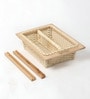 Wicker Basket For Modular Kitchen | Wicker Basket For Storage With Partition & Channel | Pullout Basket For Modular Kitchen (16.5 W x 20 L x 6 H)