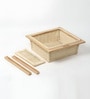 Wicker Basket For Modular Kitchen | Wicker Basket For Storage With Partition & Channel | Pullout Basket For Modular Kitchen (22.5 W x 20 L x 8 H)