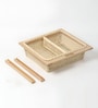 Wicker Basket For Modular Kitchen | Wicker Basket For Storage With Partition & Channel | Pullout Basket For Kitchen- Rectangular, Beige(L22.5xW20xH6 cm)