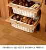 Wicker Basket For Modular Kitchen | Wicker Basket For Storage With Partition & Channel | Pullout Basket For Kitchen- Rectangular, Beige(L22.5xW20xH6 cm)