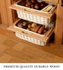 Wicker Basket For Modular Kitchen | Wicker Basket For Storage With Partition & Channel | Pullout Basket For Modular Kitchen (16.5 W x 20 L x 6 H)
