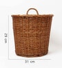Set Of 2 Brown Wicker Handmade Eco-Friendly Dustbin