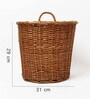 (1Pc) Brown Wicker Handmade Eco-Friendly Dustbin