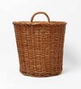 (1Pc) Brown Wicker Handmade Eco-Friendly Dustbin