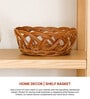Wicket Storage Baskets,Kitchen Storage Basket,Toy Organiser,Brown (L28 X W28 X H10 Cm)