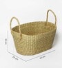 (1Pc) Beige Seagrass Handmade Shelf Storage Basket