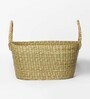 (1Pc) Beige Seagrass Handmade Shelf Storage Basket