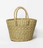 (1Pc) Beige Seagrass Handmade Shelf Storage Basket