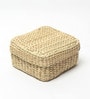 (1Pc) Beige Seagrass Handmade Eco-Friendly Storage Box & Organiser