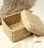 (1Pc) Beige Seagrass Handmade Eco-Friendly Storage Box & Organiser
