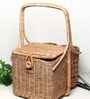 Wicker Picnic Basket for Storage | Picnic Basket With Top Handle | Morden food basket (Large- 34 x 27 x 23 CM)