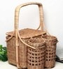 Wicker Picnic Basket for Storage | Picnic Basket With Top Handle | Morden food basket (Large- 34 x 27 x 23 CM)