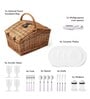 Wicker Picnic Basket With Cutlery |  Wicker Picninc Basket With Crockery | Large Picnic Basket