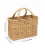 Wicker Shopping Basket For Storage|Wicker Baskets For Lunch & Picnic|Wicker Decorative And Hamper Basket (Medium 33 X 15 X 23 Cm), Rectangular, Brown