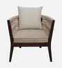 Wicker Teak Wood Bedroom Chair In Brown Finish