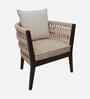 Wicker Teak Wood Bedroom Chair In Brown Finish