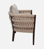 Wicker Teak Wood Bedroom Chair In Brown Finish
