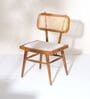 Wicker Teak Wood Dining Chair in Natural Finish