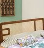 Wicker Teak Wood Queen Sized Bed in Natural Finish