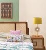 Wicker Teak Wood Queen Sized Bed in Natural Finish