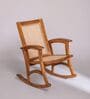 Wicker Teak Wood Rocking Chair in Natural Finish