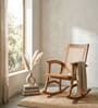 Wicker Teak Wood Rocking Chair in Natural Finish