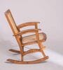 Wicker Teak Wood Rocking Chair in Natural Finish