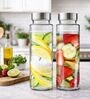 Wide Mouth Glass Water Bottle 750ml Leak Proof packof1