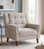 Wide Tufted Arm Chair In Light Grey Colour Wide Tufted Arm Chair In Light Grey Colour