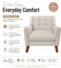 Wide Tufted Arm Chair In Light Grey Colour Wide Tufted Arm Chair In Light Grey Colour