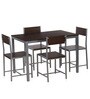 Wigo 4 Seater Dining Set in Walnut Finish