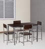 Wigo 4 Seater Dining Set in Walnut Finish