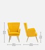 Wilbar Velvet Lounge Chair In Yellow Colour