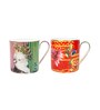 Wild Charm Cockatoo Bird Tea Coffee Mug Set of 2, Handcrafted Fine Bone China Cup Sets