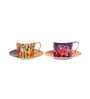 Wild Charm Premium Fine Bone China Tea Cup and Saucer Set of 2, Handcrafted Durable Tea & Coffee Mugs: Royal Tea Cups with Glossy Finish (2 Cups, 2 Saucers, 200 ML Each)
