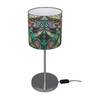 Wild Forest Table Multicolor Satin Shade Table Lamp with Silver Base