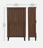Wildon 4 Door Shoe Rack In Walnut Color