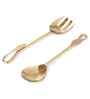 Willow Leaf Salad Server Gold