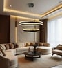 Willow Round LED Chandelier 60 Cm | Height Adjustable Modern Ceiling Light | 3 Color Modes | Marble Gold & Black Design Lighting for Living Room, Dining, Bedroom, Hall & Office